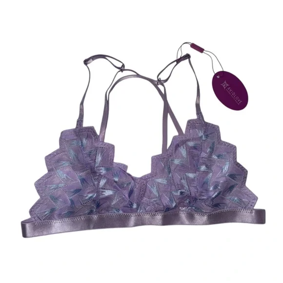 NWT Avidlove Lilac Lace Bralette and Panty Set - Picture 3 of 7